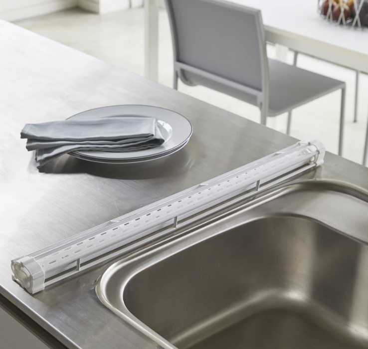 Draining Mat, TOWER FOLDABLE DRAINER, 42 x 26 x H 0,8 cm, Yamazaki, White