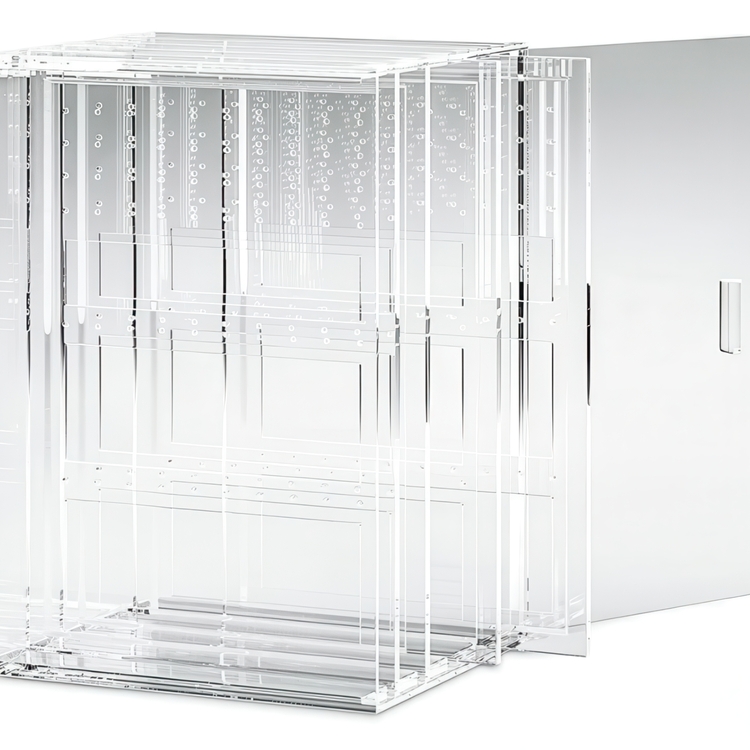 Display för 120 par örhängen, ARTEAGA LARGE BOX, 14 x15,5 x H 23,5 cm, Klar