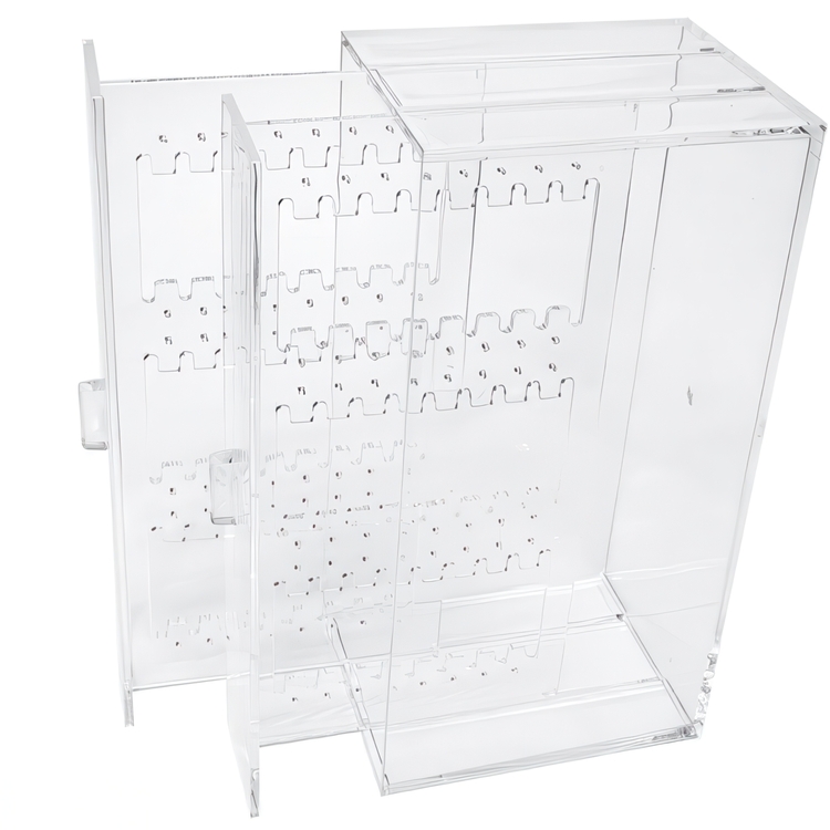 Holder for 32 earrrings, ARTEAGA DISPLAY STAND, 9,3 x 13 x H 24 cm , Clear