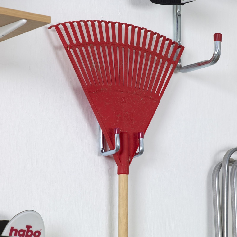 Utility hook, bent, 7cm, HABO 8527, Silver / Red