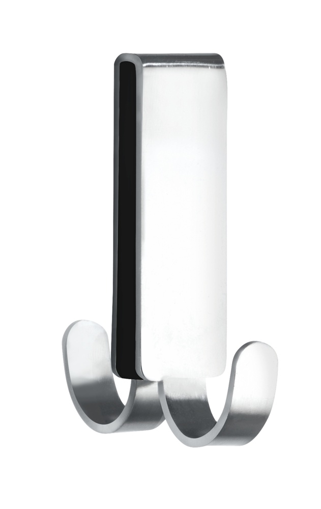 Double hook for shower walls, 8 mm, VIESTE, Matt Stainless Steel