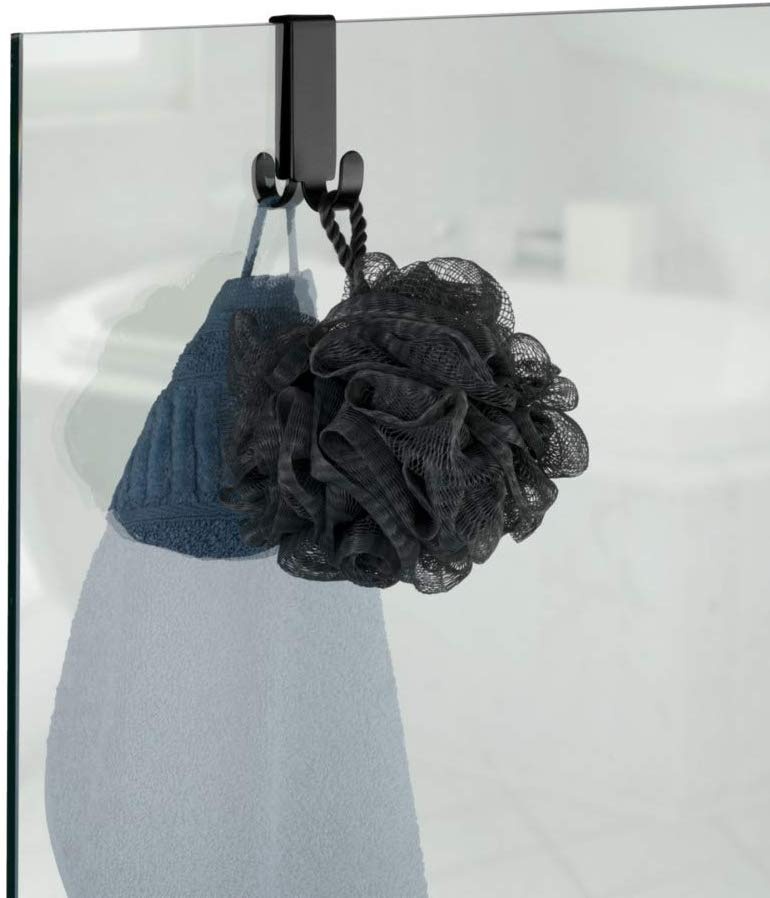 Double hook for shower walls, 8 mm, VIESTE, Black