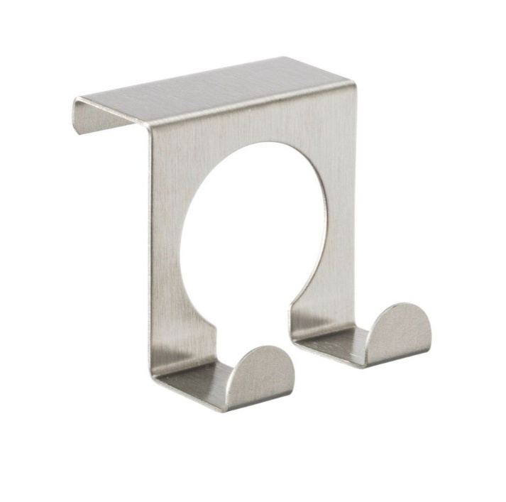 Double Hook for door, 2 cm, Metal, DOPPELHAKEN, Silver
