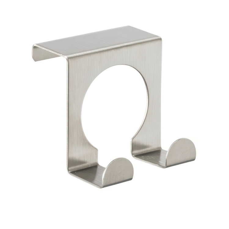 Double Hook for door, 2 cm, Metal, DOPPELHAKEN, Silver