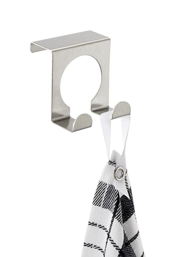 Double Hook for door, 2 cm, Metal, DOPPELHAKEN, Silver
