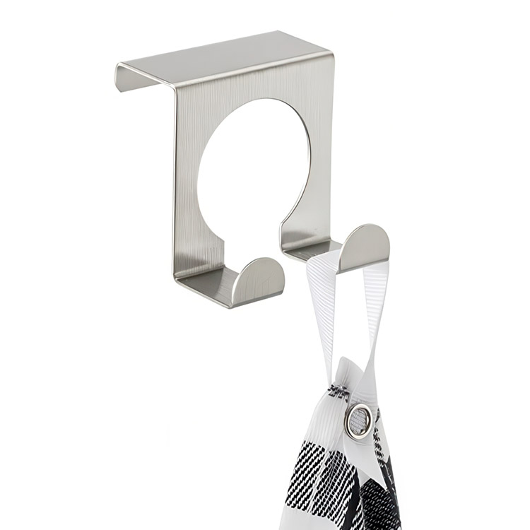 Double Hook for door, 2 cm, Metal, DOPPELHAKEN, Silver