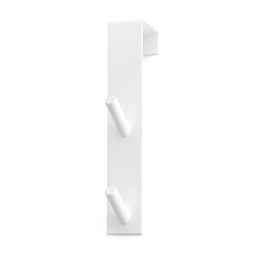 Double hook over door, Metal, GANCHO DOBLE, 3 x 4 x H 18 cm, White