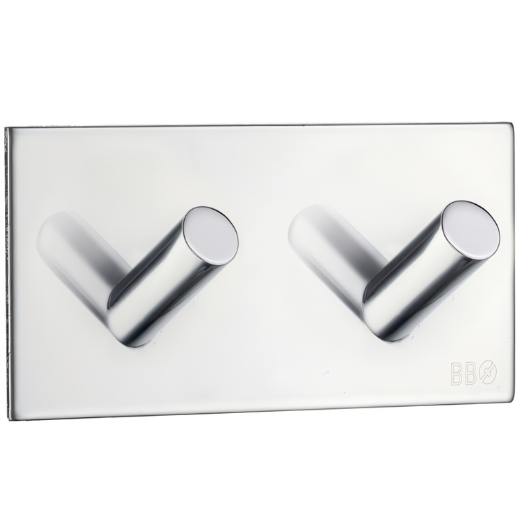 Double hook, Self-adhesive, Square, BESLAGSBODEN, 9 x H 4,5 cm