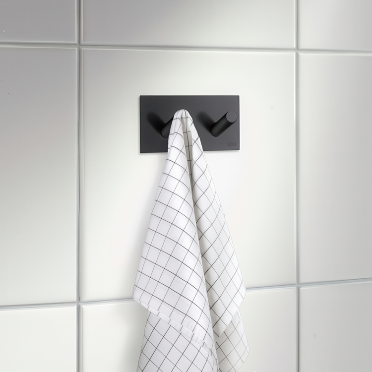 Double hook, Self-adhesive, Square, BESLAGSBODEN, 9 x H 4,5 cm