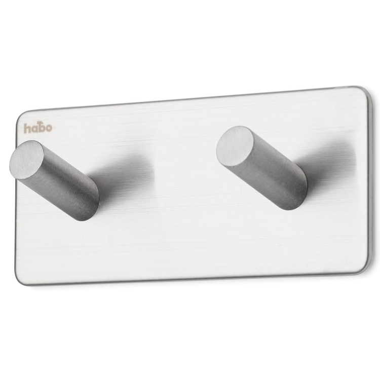 Double hook, Self-adhesive, Square, HABO EDGE, 12 x H 5 cm