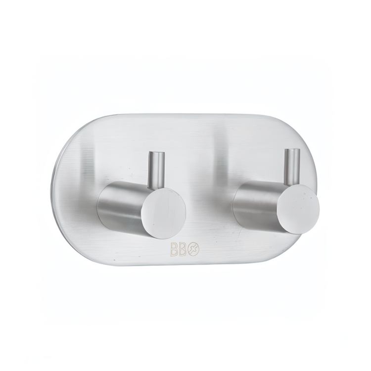 Double hook, Self-adhesive, Round, BESLAGSBODEN, 9 x H 4,8 cm