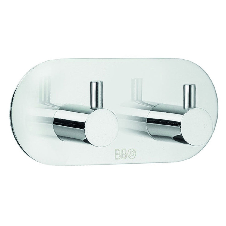 Double hook, Self-adhesive, Round, BESLAGSBODEN, 9 x H 4,8 cm