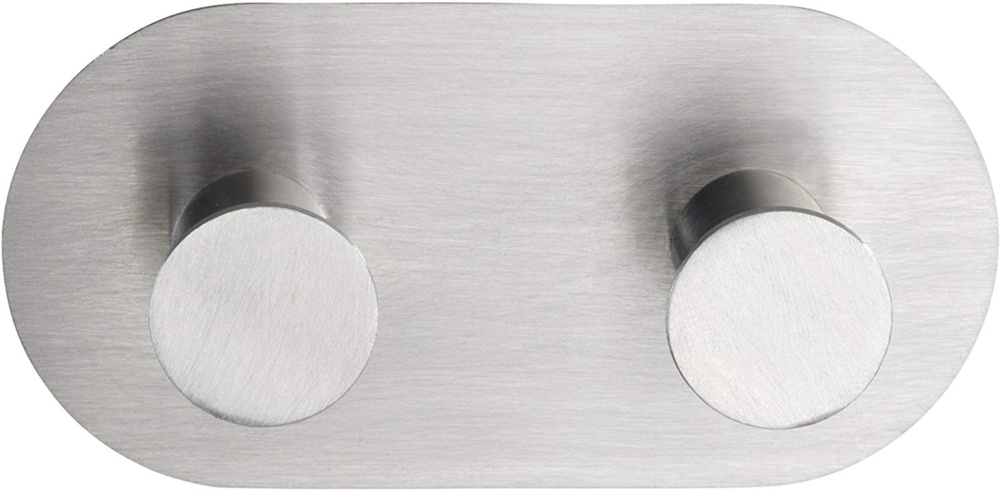Wall hook, Self-adhesive, Round, CELANO DUO, 10 x 5 cm, Matt Stainless steel