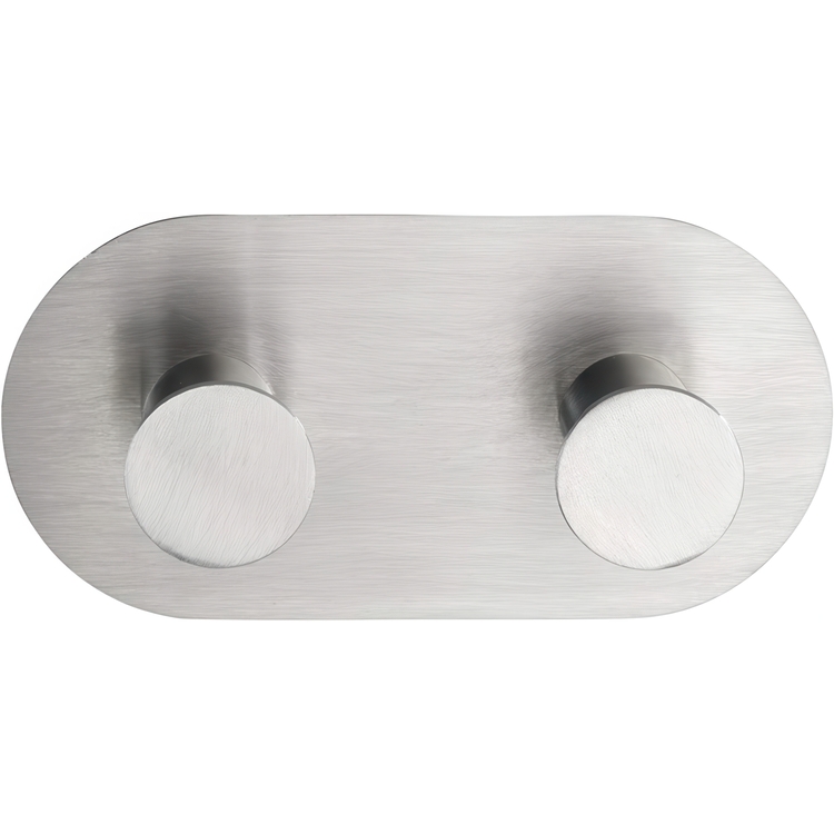 Wall hook, Self-adhesive, Round, CELANO DUO, 10 x 5 cm, Matt Stainless steel