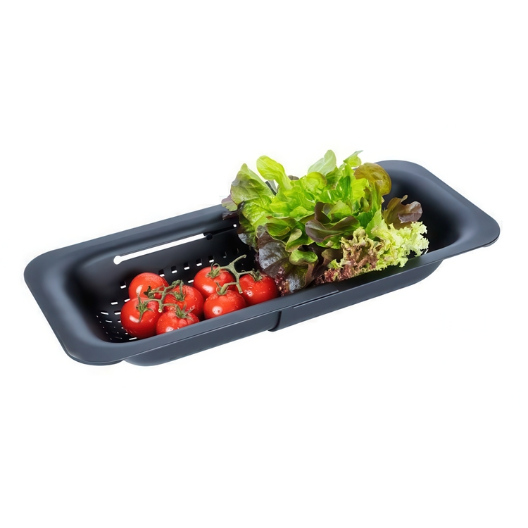 Colander , Over Sink, OUTDOOR COLANDER, 36,5 ~ 50 x 20x H 7 cm, Black