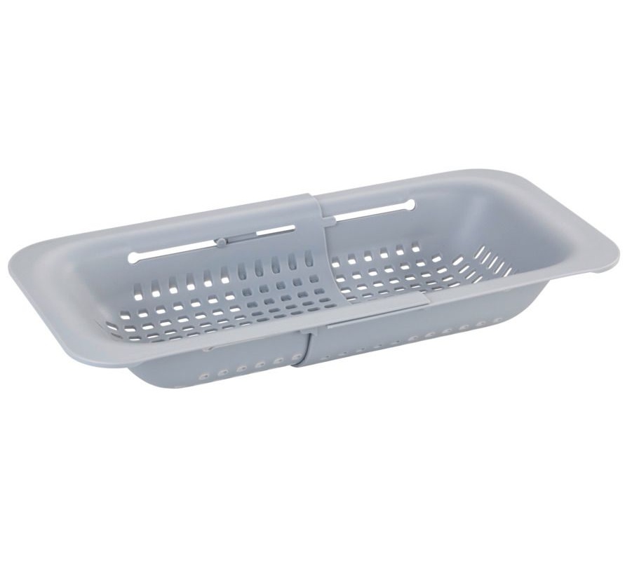 Colander , Over Sink, GREY COLANDER, 36,5 ~ 50 x 20 x H 7 cm, Light Grey