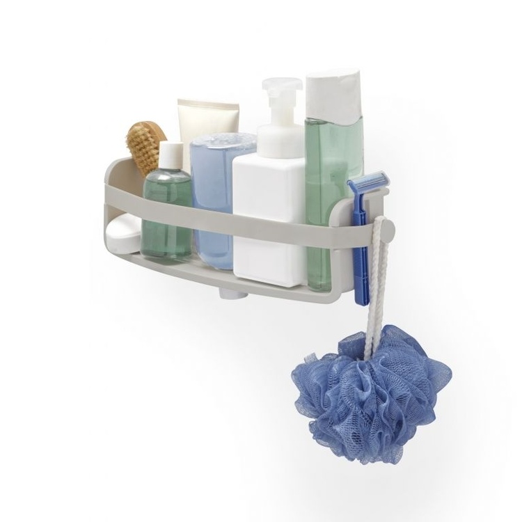 Shower basket with suction cups, FLEX GEL-LOCK, 10 x 33 x H 8 cm, Umbra, Grey