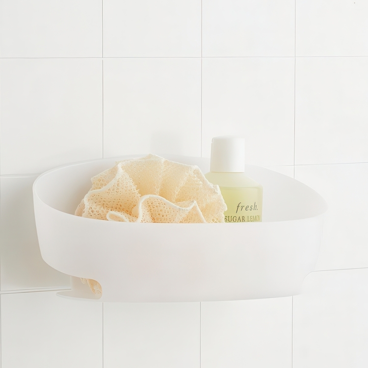 Shower Caddy, Adhesive, COMMAND, 30 x 11 x H12 cm, Frosted White