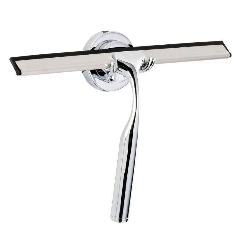 Squeegee with hooks, TERNI, 24,5 x H 16,5 cm, Chrome