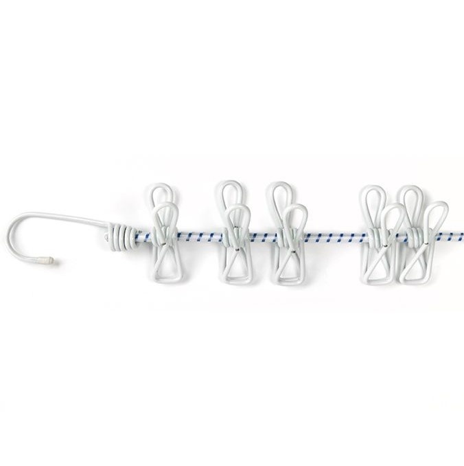 Universal elastic rope, 10 clips, FLEXX, 140 - 250 cm, White