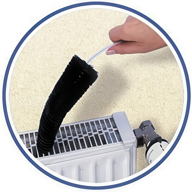 Radiator Brush, Extra Long. HEIZKÖRPER- BÜRSTE, 120 cm, Nature / Black