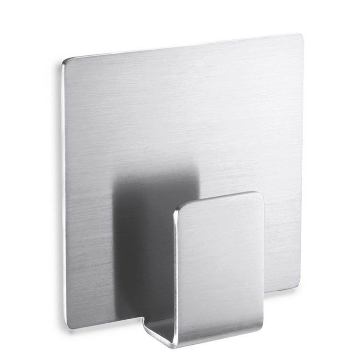 Hook, Self-adhesive, APPESO, 5,5 x H 5,8 cm, Zack, Brushed stainless steel