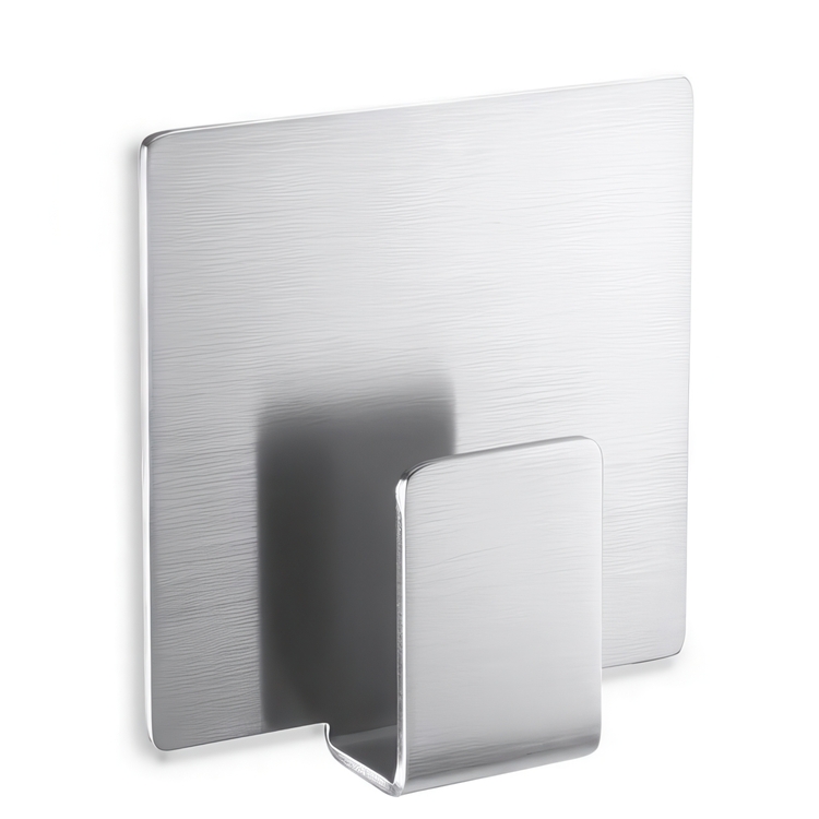 Hook, Self-adhesive, APPESO, 5,5 x H 5,8 cm, Zack, Brushed stainless steel