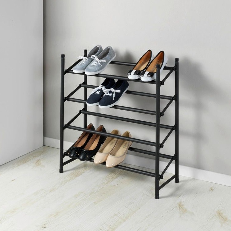 Expandable Shoe Rack, HERO NON-SLIP, 62~115 x 23 x H 68 cm, Black