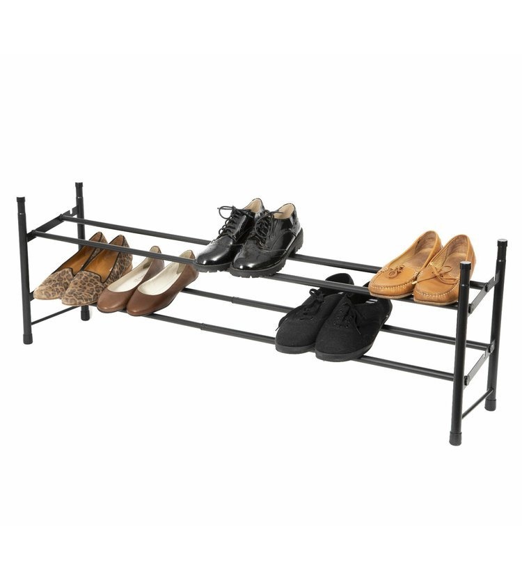 Expandable Shoe Rack, STILITO TELESCOPIC, 62~117 x 23 x H 35 cm, Black
