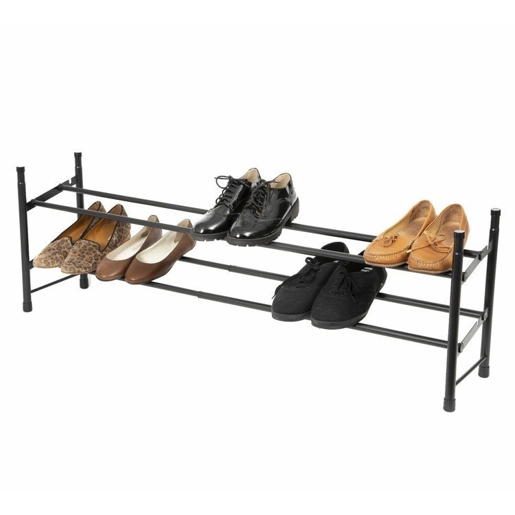 Expandable Shoe Rack, STILITO TELESCOPIC, 62~117 x 23 x H 35 cm, Black