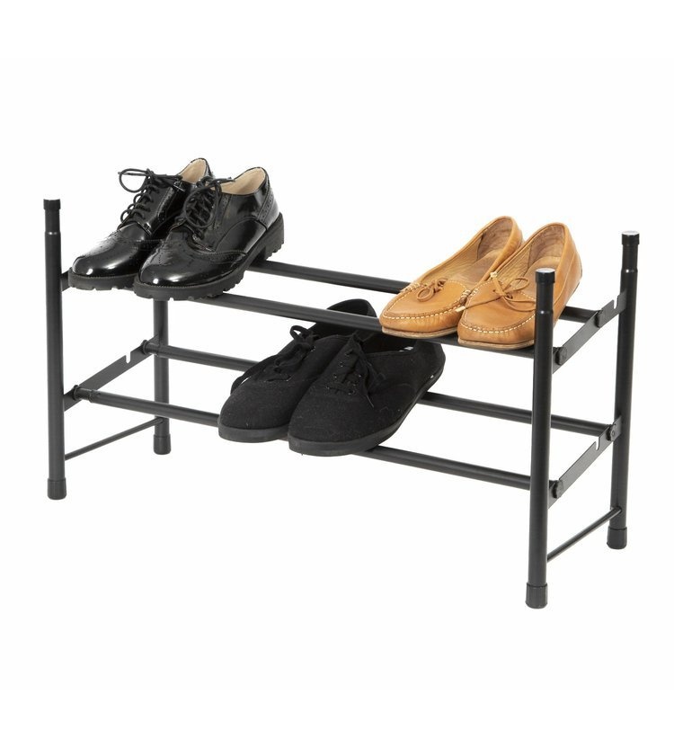 Expandable Shoe Rack, STILITO TELESCOPIC, 62~117 x 23 x H 35 cm, Black