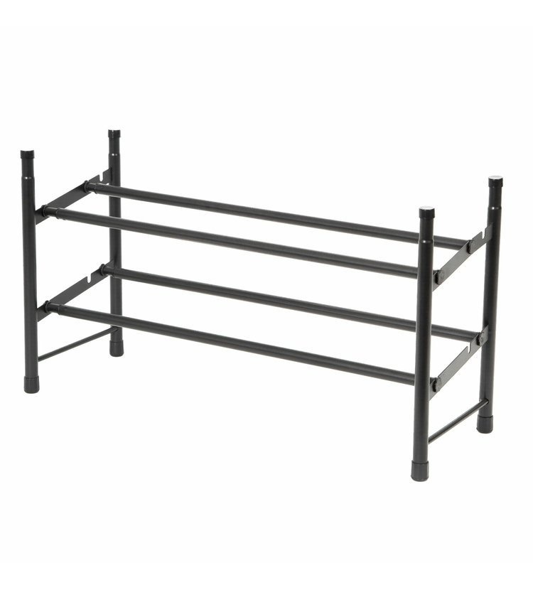 Expandable Shoe Rack, STILITO TELESCOPIC, 62~117 x 23 x H 35 cm, Black