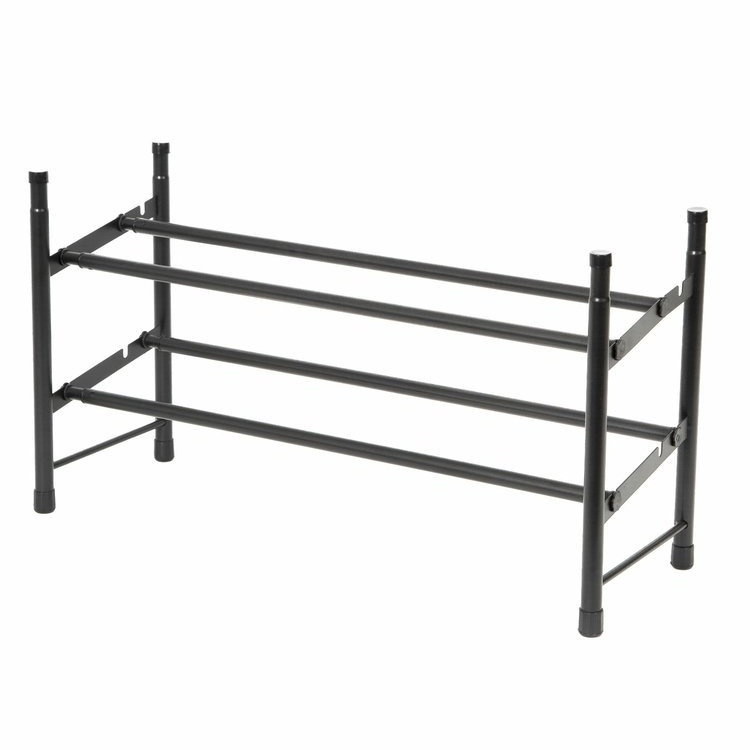 Expandable Shoe Rack, STILITO TELESCOPIC, 62~117 x 23 x H 35 cm, Black