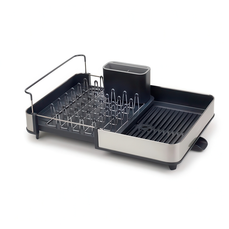 Expandable Dish Drainer, EXTEND STEEL, 32 - 52, 5 x 36,5 x H 16 cm, Joseph Joseph, Silver / Grey