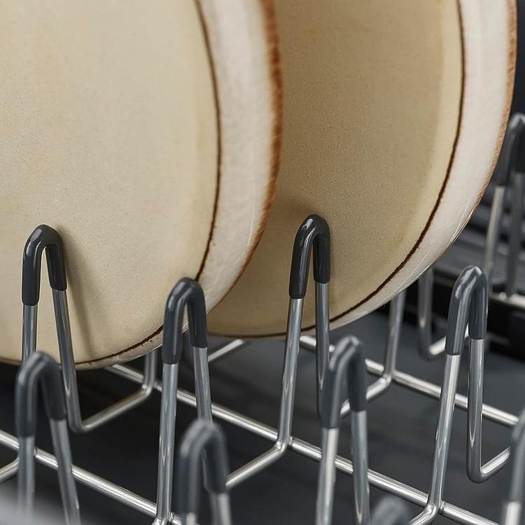 Expandable Dish Drainer, EXTEND STEEL, 32 - 52, 5 x 36,5 x H 16 cm, Joseph Joseph, Silver / Grey