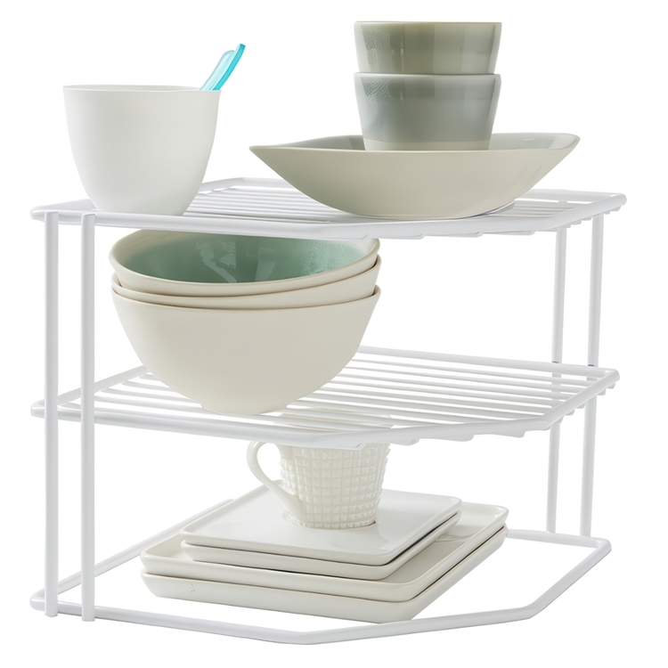 Extra shelf with 3 shelves, CORNER SHELF, 24 x 23 x H 20,5 cm, White