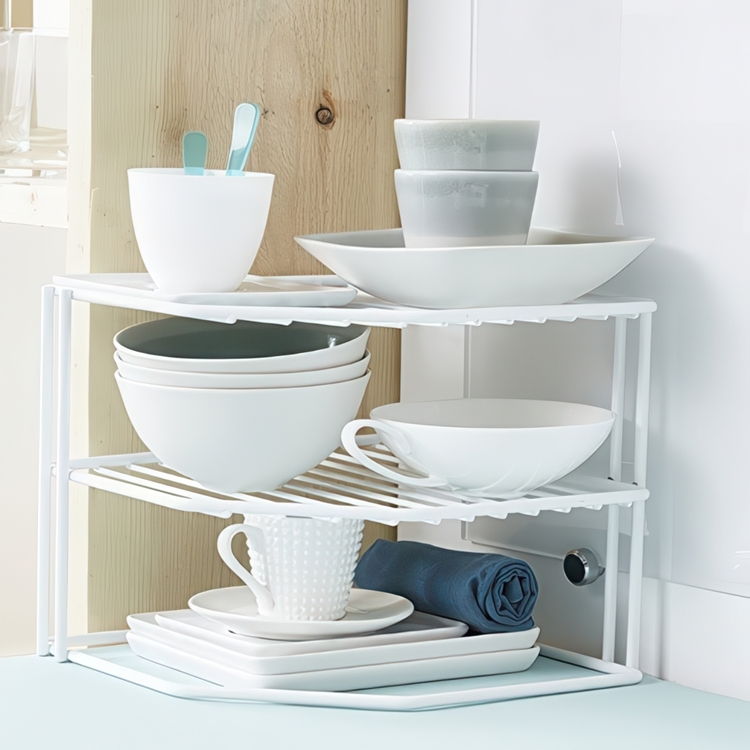 Extra shelf with 3 shelves, CORNER SHELF, 24 x 23 x H 20,5 cm, White