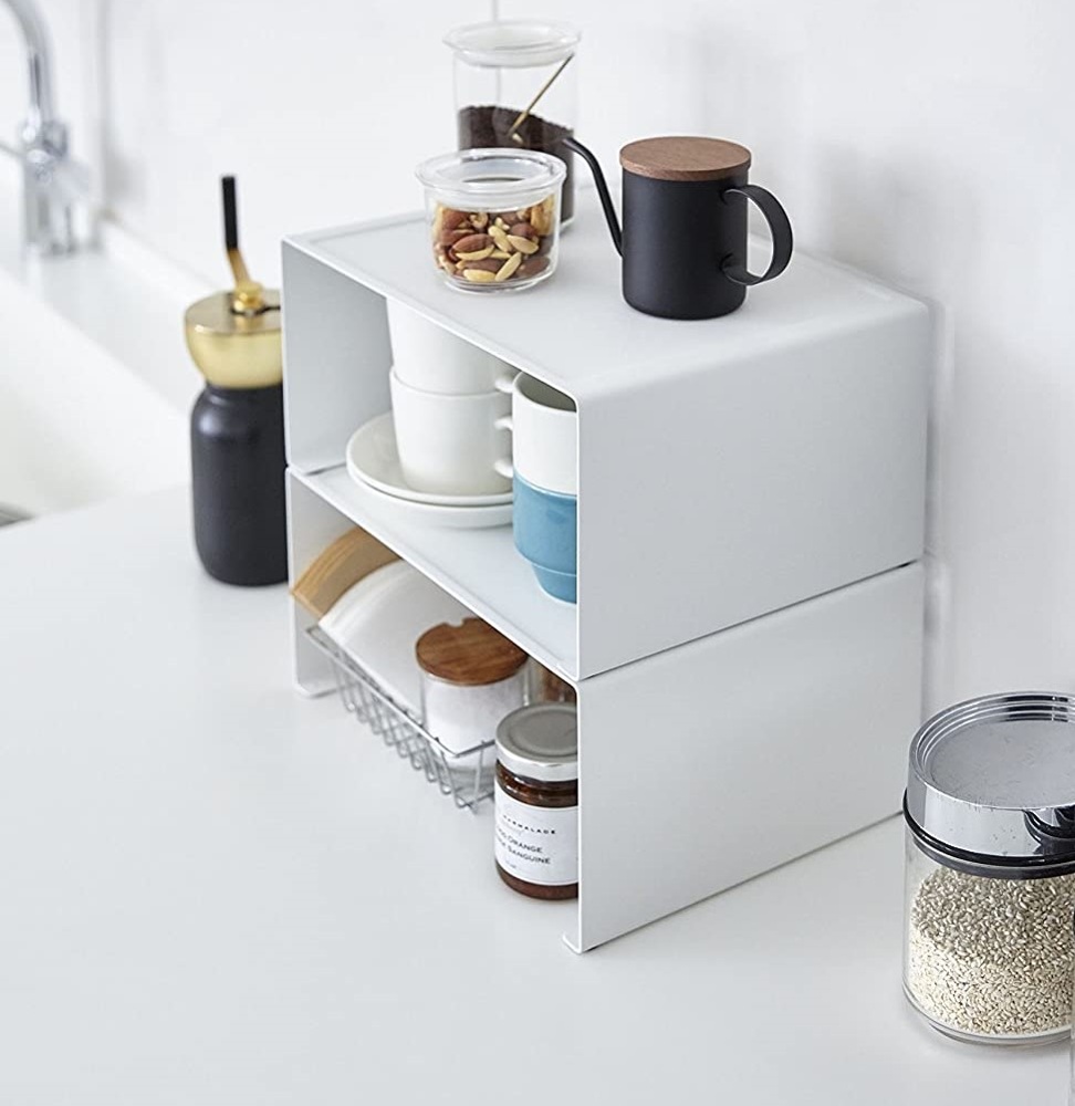 Extra shelf, TOWER STACKABLE RACK, 30,5 x 22 x H 14 cm, Yamazaki, White