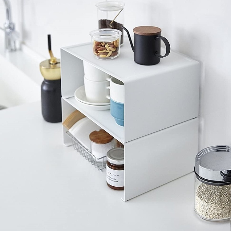 Extra shelf, TOWER STACKABLE RACK, 30,5 x 22 x H 14 cm, Yamazaki, White