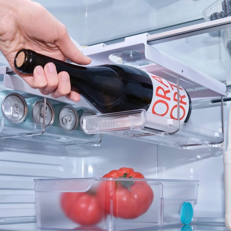 Under Shelf Drawer, JOSEPH JOSEPH FRIDGE BOTTLE HOLDER, Transparent / white