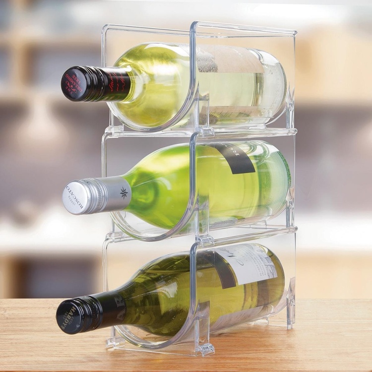 Bottle storage, 1 bottle, Stackable, WINE RACK, 10 x 20 x H 10 cm, Transparent