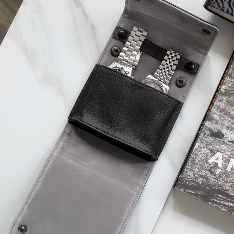 Case for watches, STACKERS WATCH WRAP, 14,5 x 11 x 2,5 cm, Black