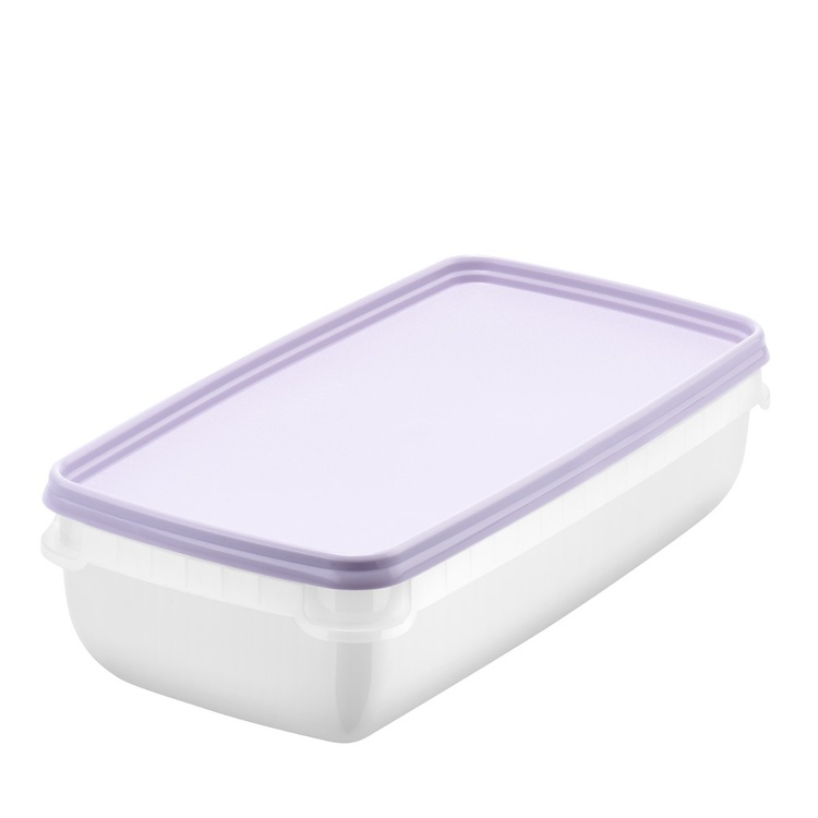 Freezer Boxes 1,2L, Stackable, Set of 2, SMARTSTORE FROST, White / Purple