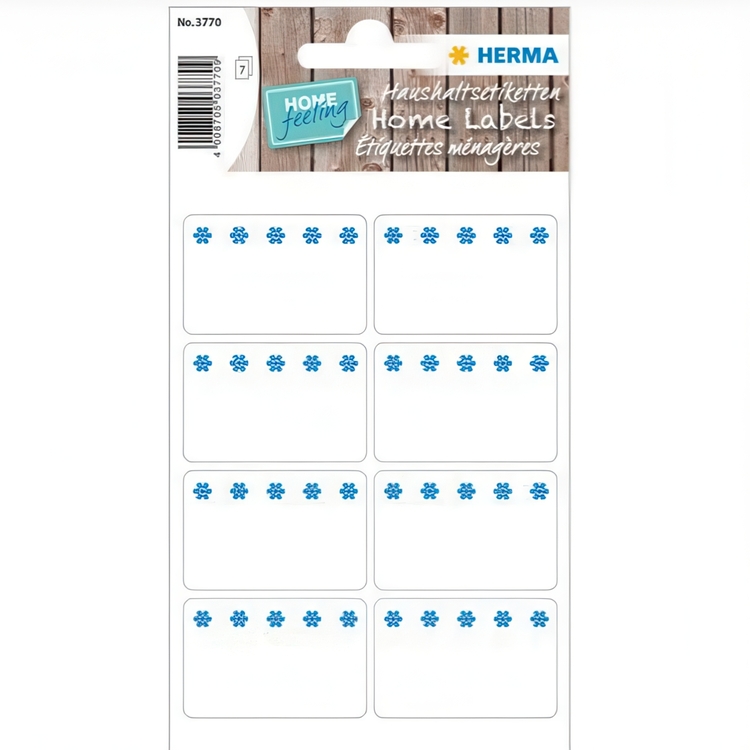 Deep-freeze labels, 56 st, ICE CRYSTALS, 4 x H 2,6 cm , White / Blue