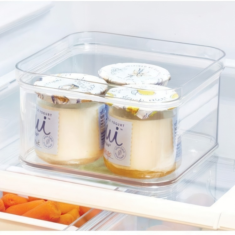 Transparent container, Stackable,ID CRISP, 15,2 x 15,2 x H 9,5 cm, Transparent