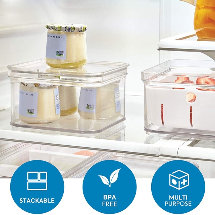 Transparent container, Stackable,ID CRISP, 15,2 x 15,2 x H 9,5 cm, Transparent
