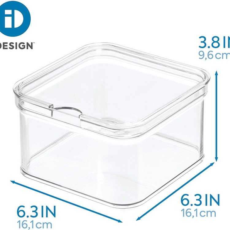 Transparent container, Stackable,ID CRISP, 15,2 x 15,2 x H 9,5 cm, Transparent