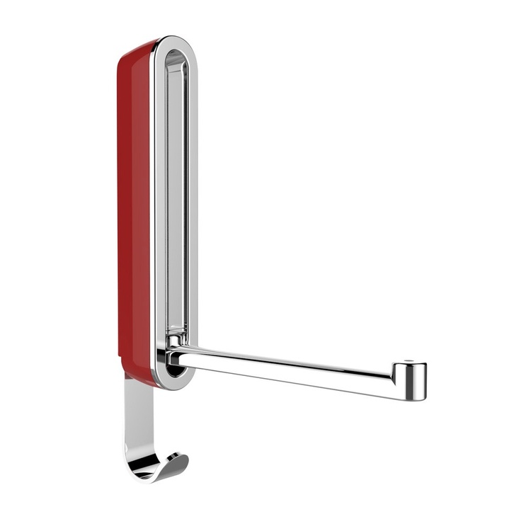 Folding hanger with hook, SIGMA FLIP HOOK, Silver / Red