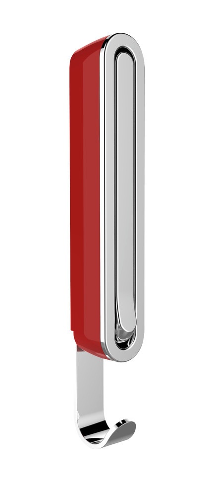 Folding hanger with hook, SIGMA FLIP HOOK, Silver / Red