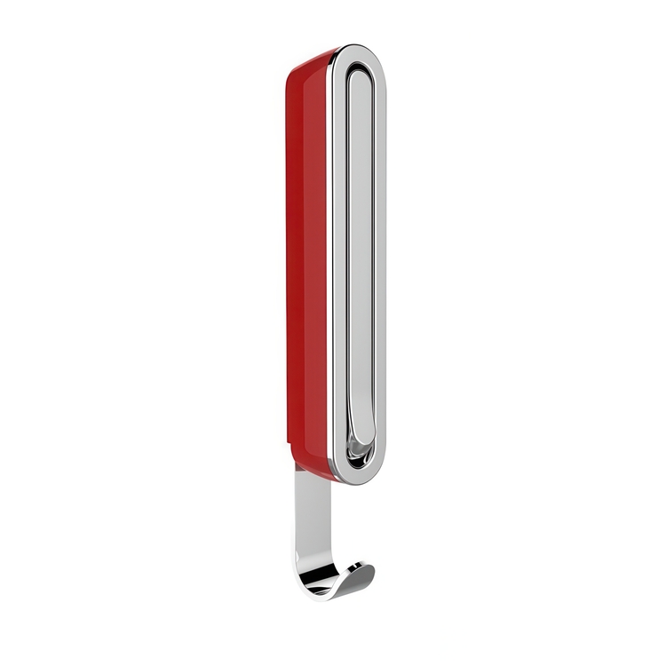 Folding hanger with hook, SIGMA FLIP HOOK, Silver / Red